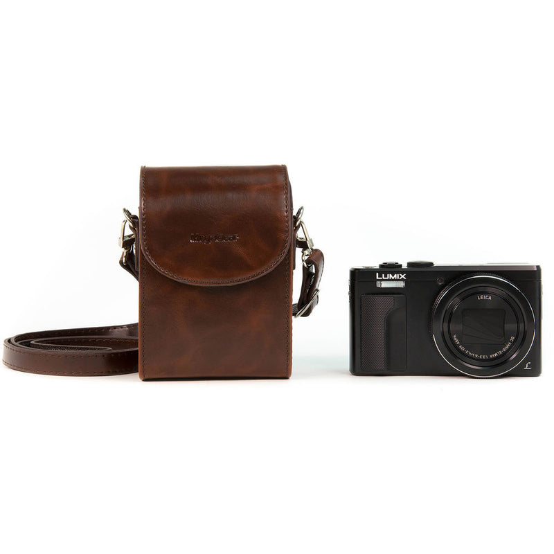 MegaGear Ever-Ready Protective Leather Camera Case for Panasonic Lumix DMC-ZS100 and DMC-ZS60 Digital Camera (Dark Brown)