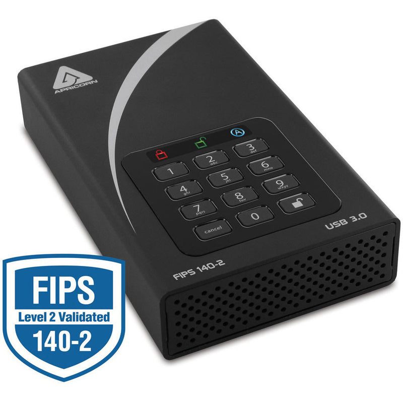 Apricorn 3.5" Aegis 4TB Padlock DT FIPS External Desktop Drive