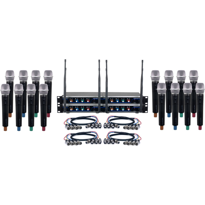 VocoPro Hybrid-Acapella-16 Sixteen-Channel Hybrid Wireless System with Handheld Microphones