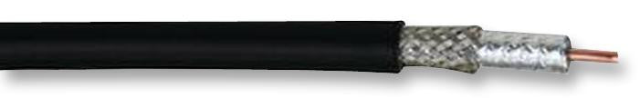 BELDEN 9913 010100 Coaxial Cable, Brilliance&reg;, Black, 10 AWG, Solid, 100 ft, 30.5 m