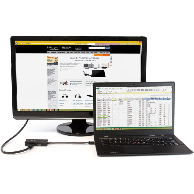 StarTech 3-in-1 DisplayPort to VGA/DVI/HDMI Travel Converter (Black)