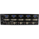StarTech 4-Port DVI + VGA Dual Monitor KVM Switch with Audio & USB Hub (Black)