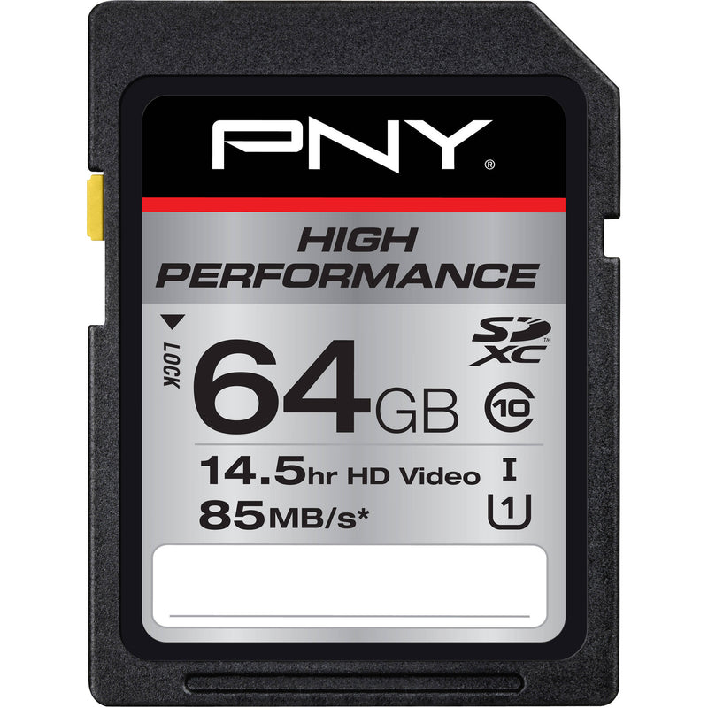 PNY Technologies 64GB High Performance UHS-I SDXC Memory Card (Class 10)