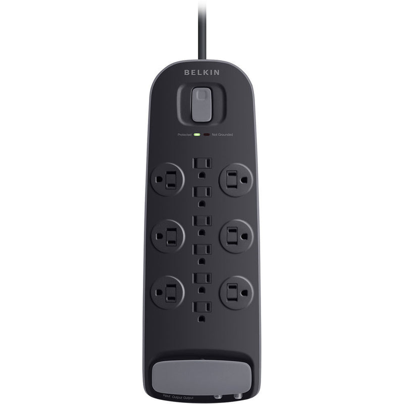 Belkin 12-Outlet Surge Protector with Dual RJ11 Ports (8', Black)