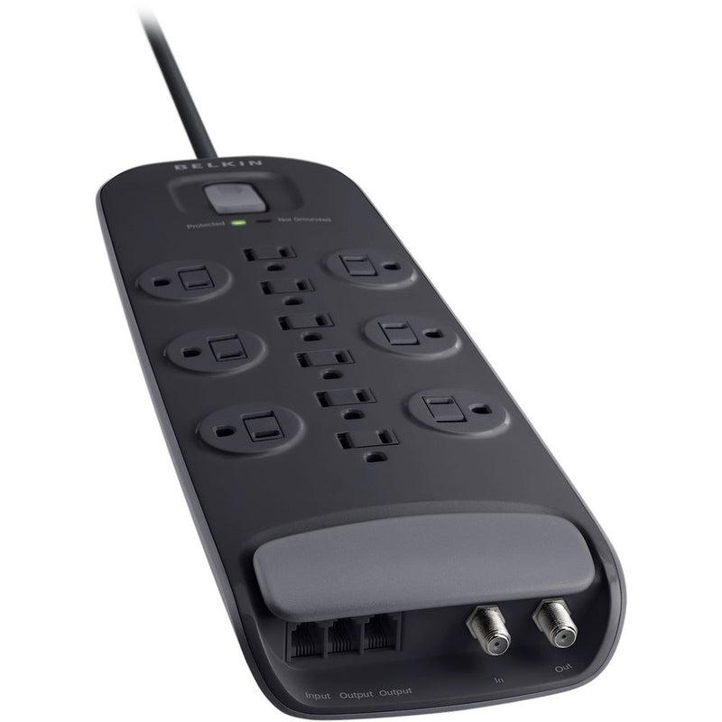 Belkin 12-Outlet Surge Protector with Dual RJ11 Ports (8', Black)
