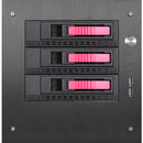 iStarUSA Compact Stylish 3x 3.5" Hotswap mini-ITX Tower (Red HDD Handles)