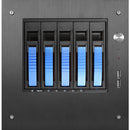 iStarUSA S-35-B5SA Compact Stylish 5x 3.5" Hotswap mini-ITX Tower (Blue HDD Handles)