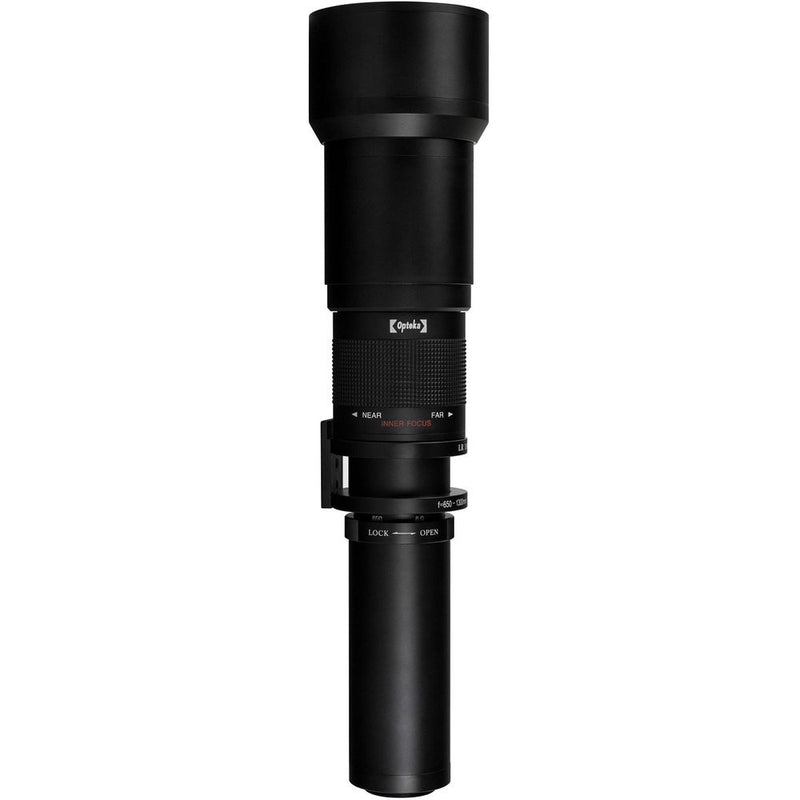 Opteka 650-1300mm f/8-16 Preset Telephoto Zoom Lens for T Mount (Black)