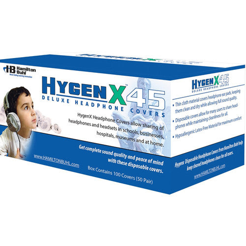 HamiltonBuhl Pack of HygenX 4.5" Disposable Sanitary Ear Cushion Covers for Over-Ear Headphones and Headsets (Black, 12-Pack, 50 Pairs Each)