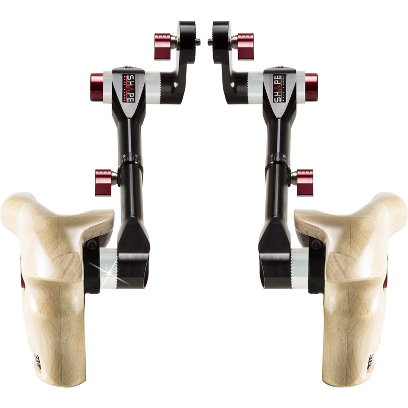 SHAPE Double Telescopic Wooden Handle Grips for ARRI Rosettes
