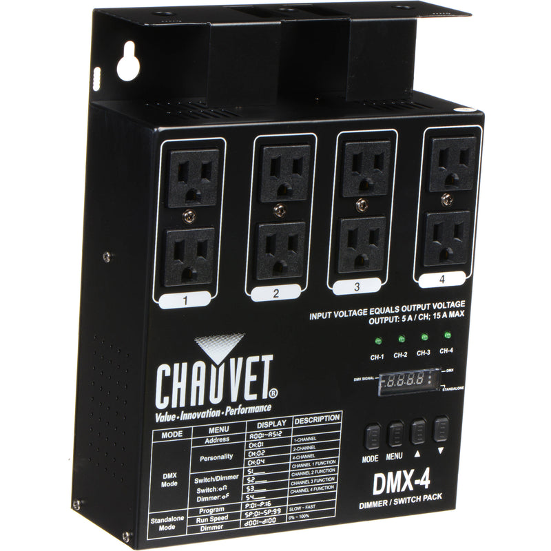 CHAUVET DJ DMX-4 4-Channel Dimmer/Relay Pack Kit for LED Lighting (2-Pack)