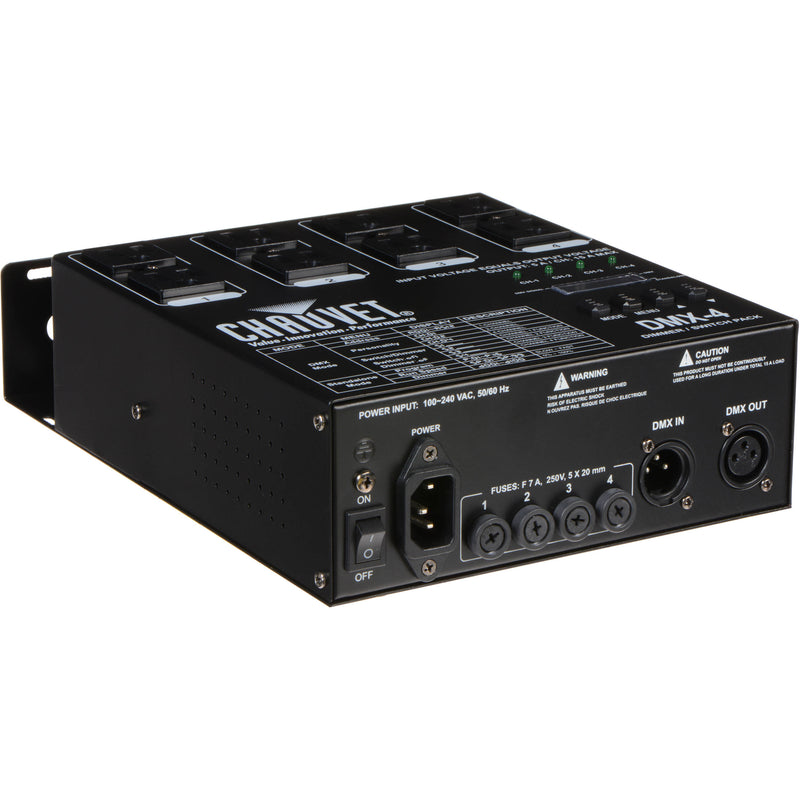 CHAUVET DJ DMX-4 4-Channel Dimmer/Relay Pack Kit for LED Lighting (2-Pack)