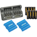 Watson 8-Bay Rapid Charger Kit with AA MX NiMH Rechargeable Batteries (2550mAh, 8-Pack)