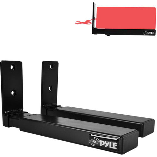 Pyle Pro Universal Wall Mount Sound Bar Speaker Brackets, Center Channel Speaker Hanging Mounts (Pair)