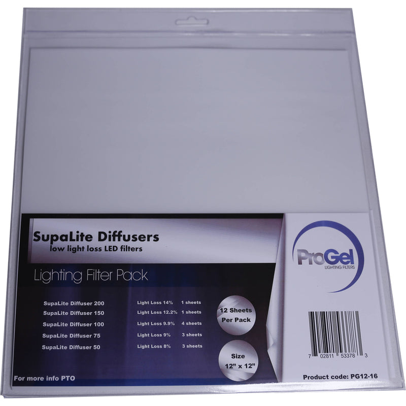 Pro Gel 12x12" SupaLite LED Diffuser Filter Pack (12-Pack)