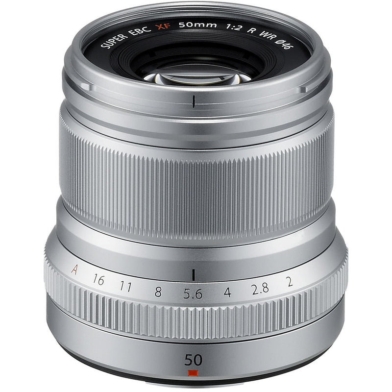 FUJIFILM XF 50mm f/2 R WR Lens with UV Filter Kit (Silver)