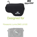 MegaGear Ultra-Light Neoprene Camera Case with Carabiner for Panasonic Lumix DMC-LX100 (Black)