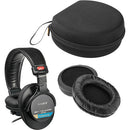 Sony MDR-7506 Headphones With Deep Earpads and Carrying Case Kit