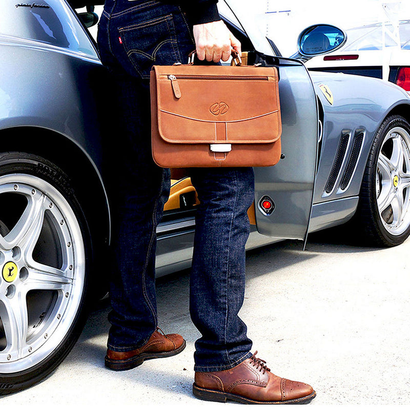 MacCase Premium Leather Briefcase for iPad Pro 12.9 (Black)