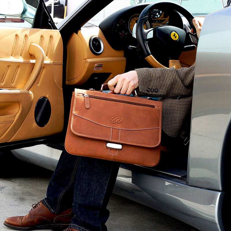 MacCase Premium Leather Briefcase for iPad Pro 12.9 (Black)