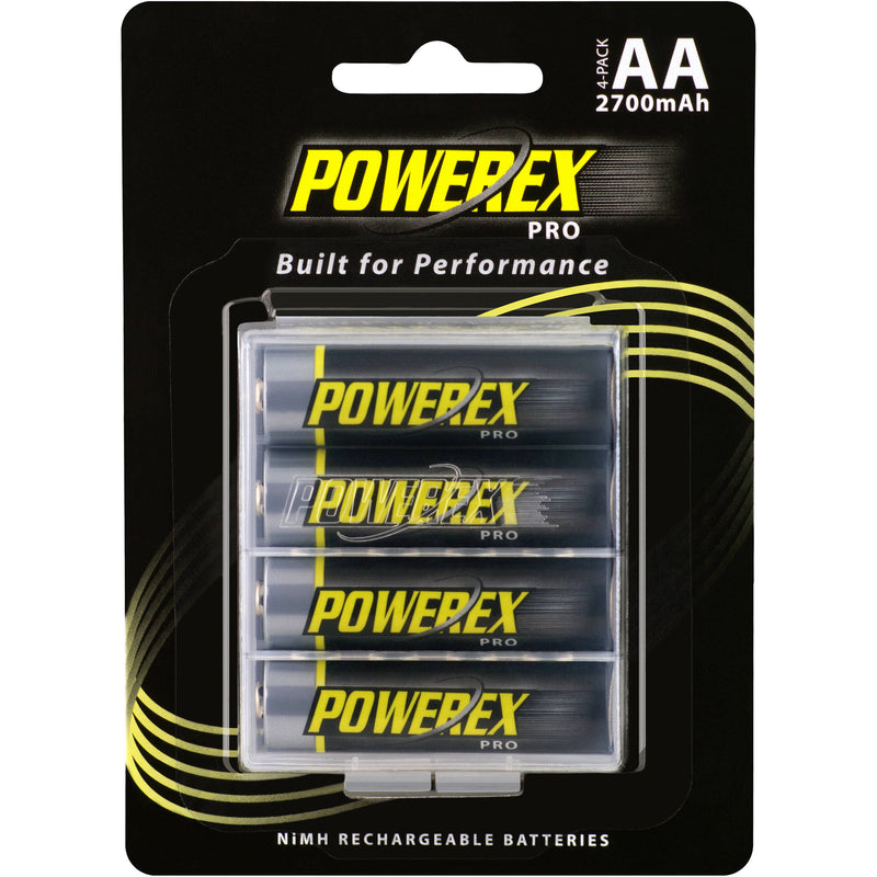 Powerex Pro Rechargeable AA NiMH Batteries (1.2V, 2700mAh, 4-Pack)