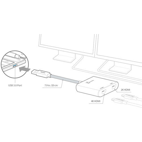 j5create USB 3.0 to Dual HDMI Multi-Monitor Adapter