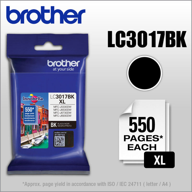 Brother LC3017BK High Yield XL Black Ink Cartridge