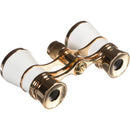 LaScala Optics 3x25 Aida Opera Glasses (White & Gold)