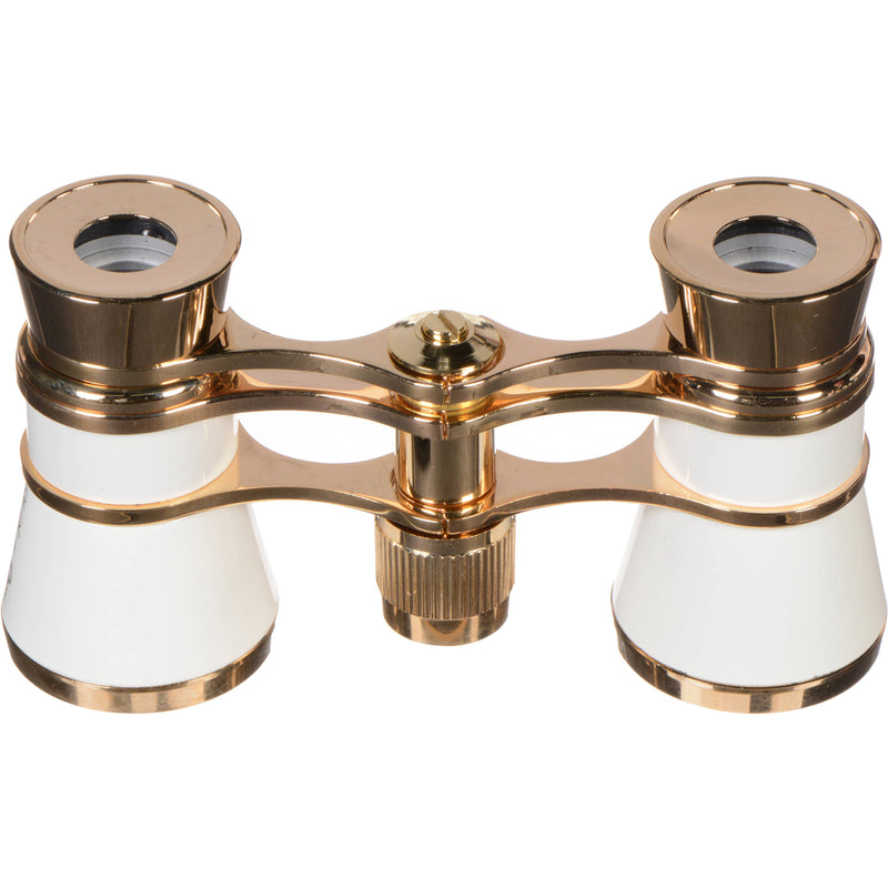 LaScala Optics 3x25 Aida Opera Glasses (White & Gold)