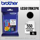 Brother LC3017BK High Yield XL Black Ink Cartridge (2-Pack)