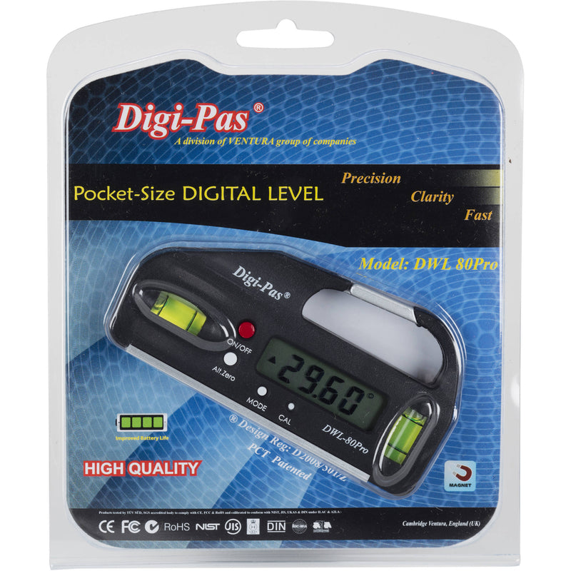 Digipas Technologies DWL-80Pro Pocket Size Digital Level (Black)