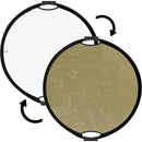 Impact Circular Collapsible Reflector with Handles (22", Soft Gold/White)