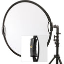 Impact Circular Collapsible Reflector with Handles (22", Soft Gold/White)