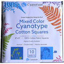 Cyanotype Store Cyanotype Cotton Squares (8 x 8", 10-Pack, Mixed Colors)