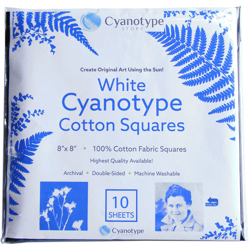 Cyanotype Store Cyanotype Cotton Squares - 8 x 8" (10 Pack, White)