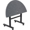 Balt Height Adjustable Sit and Stand Flipper Table (Half Round, Graphite Nebula Laminate, Platinum Edge)