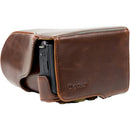 MegaGear Ever Ready Leather Camera Case for Canon EOS M3 with 18-55/55-200mm (Dark Brown)