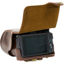 MegaGear Ever Ready Leather Camera Case for Canon EOS M3 with 18-55/55-200mm (Dark Brown)