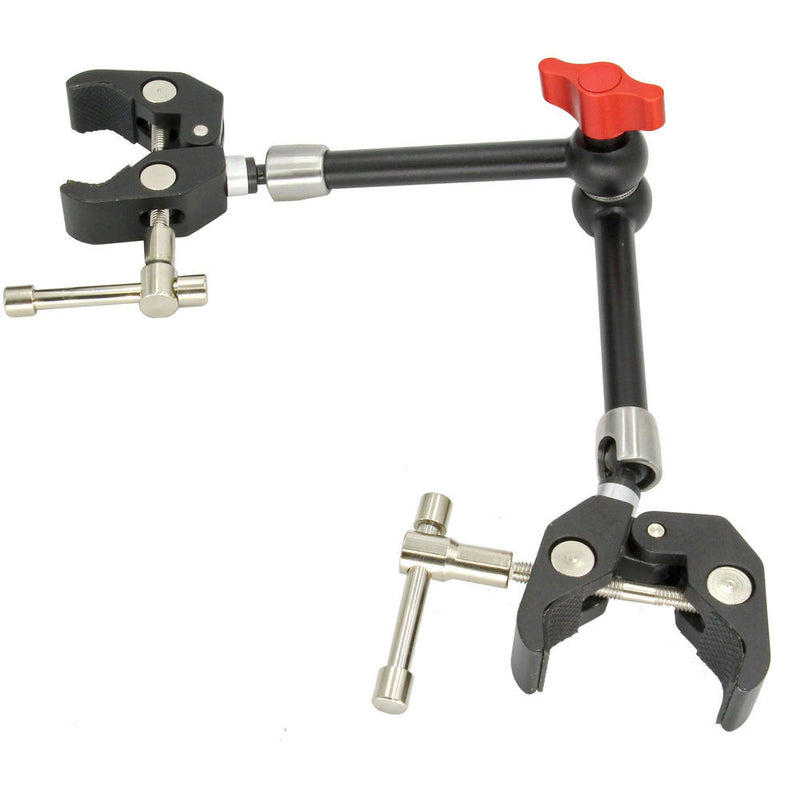 GyroVu 11" Heavy-Duty Articulated Arm Monitor Mount with Dual Adjustable Clamp Mounts