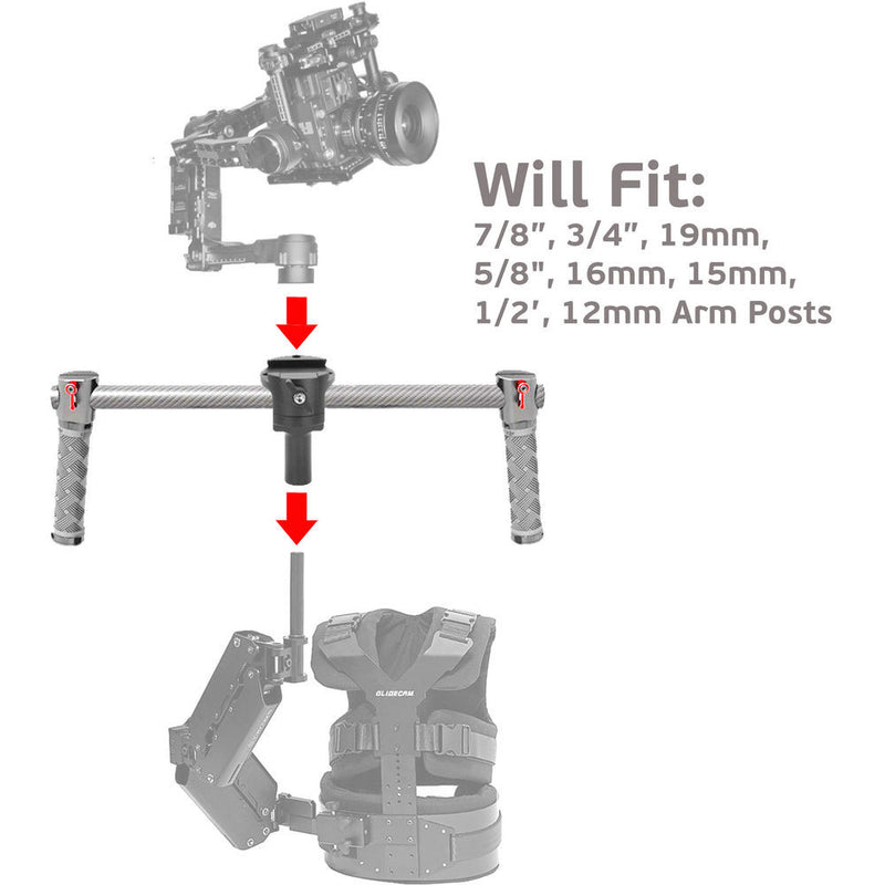 GyroVu Universal DJI Ronin Armpost Adaptor for Glidecam and Tiffen Stabilizers