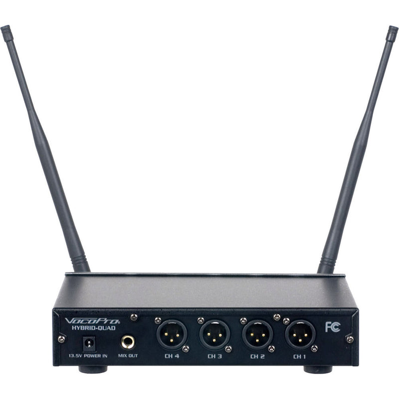 VocoPro Quad B3 UHF Hybrid Wireless Headset & Lapel Microphone System