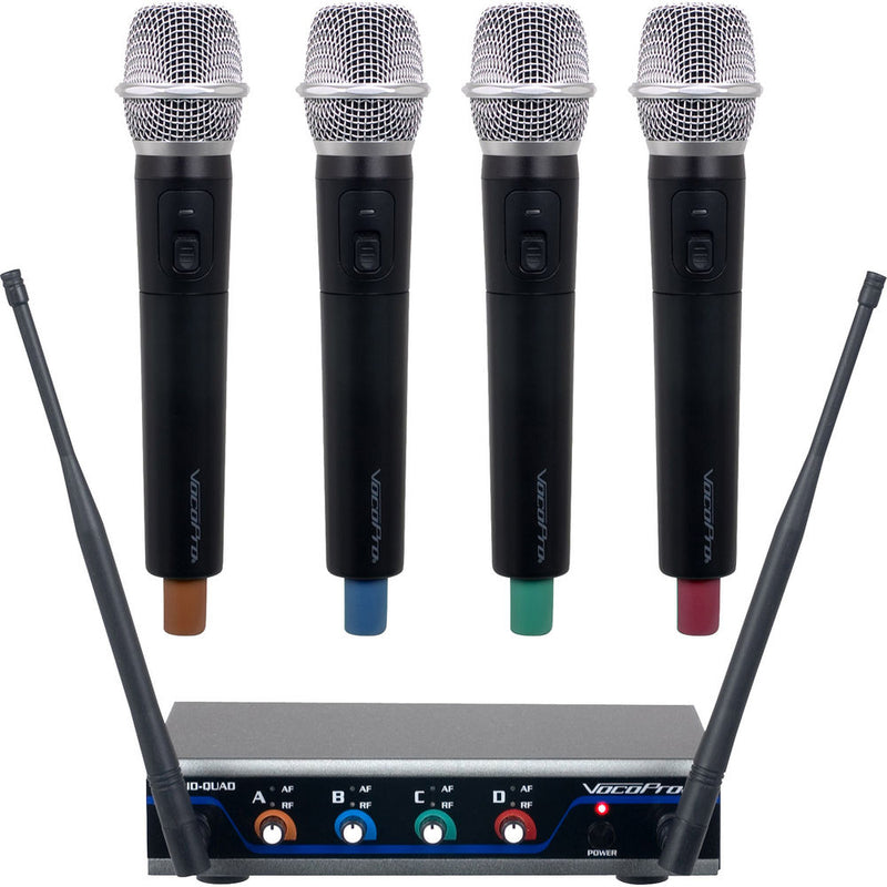 VocoPro Quad H3 UHF Hybrid Wireless Handheld Microphone System