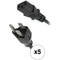 C2G Universal Power Cord (1', 5-Pack)