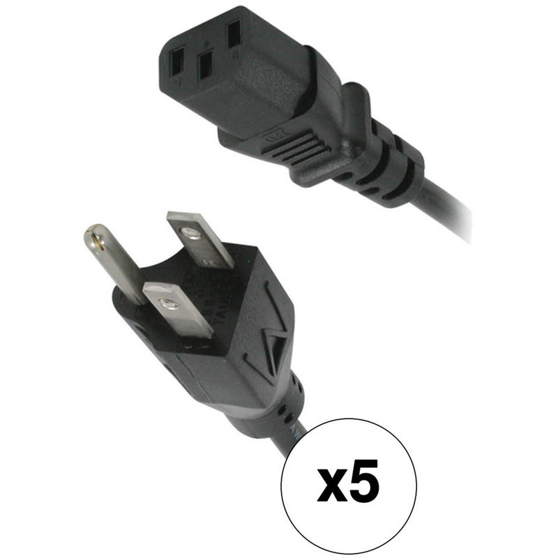 C2G Universal Power Cord (1', 5-Pack)
