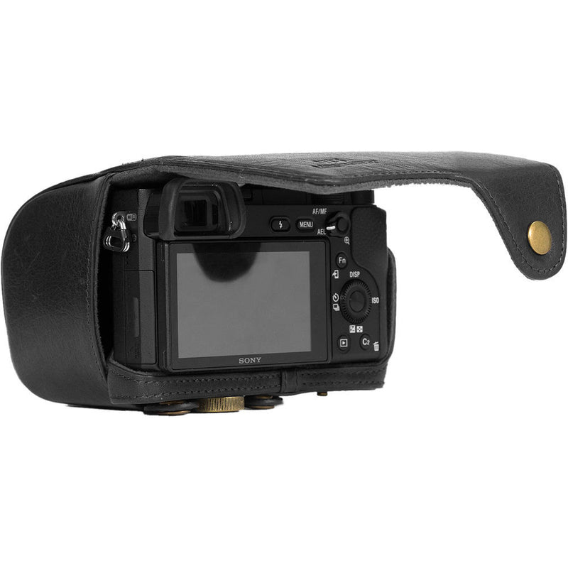 MegaGear Ever Ready Leather Camera Case for Sony a6000/a6300 with 16-50mm (Black)