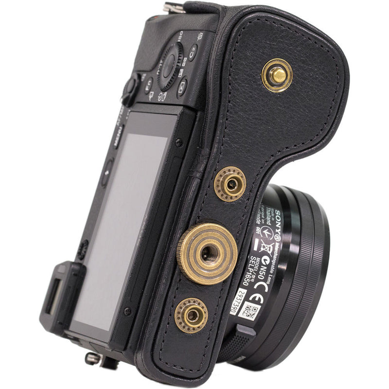 MegaGear Ever Ready Leather Camera Case for Sony a6000/a6300 with 16-50mm (Black)