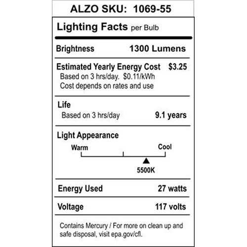 ALZO CFL Photo Light Bulb (27W, 120V)