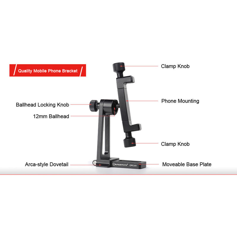 Sunwayfoto Bracket for 2.2 to 3.6" Wide Mobile Phone