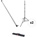 Impact Background Kit with 9' Adjustable Crossbar, 10' Light Stands, and Bag