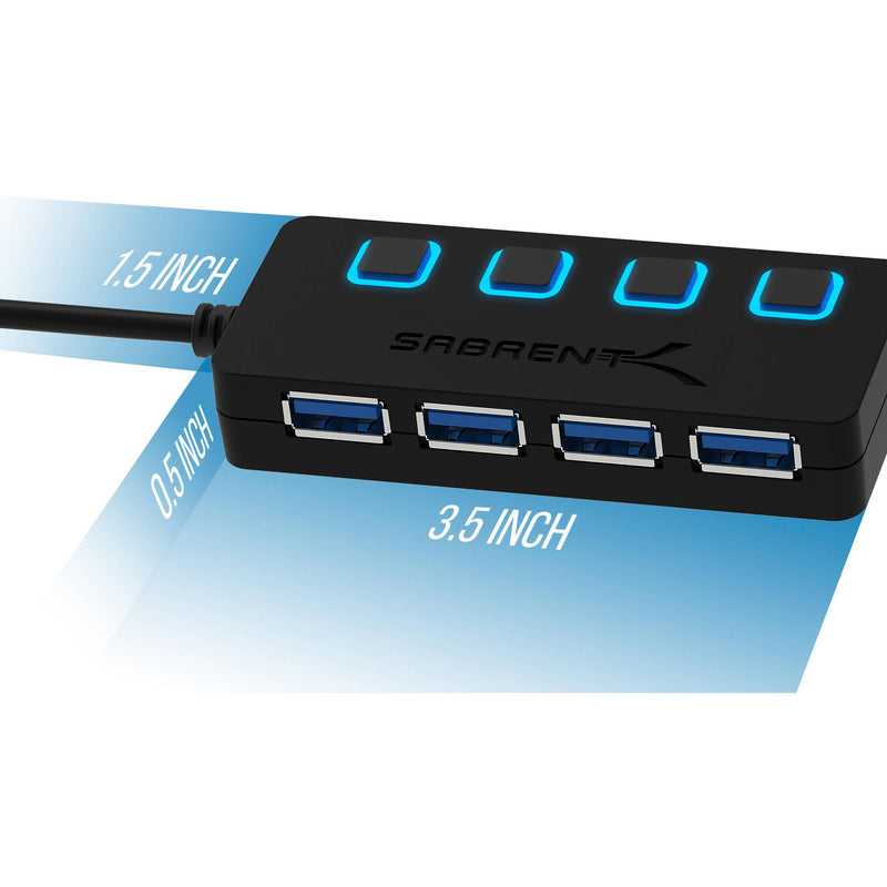 Sabrent 4-Port USB 3.0 Hub with Power Switches